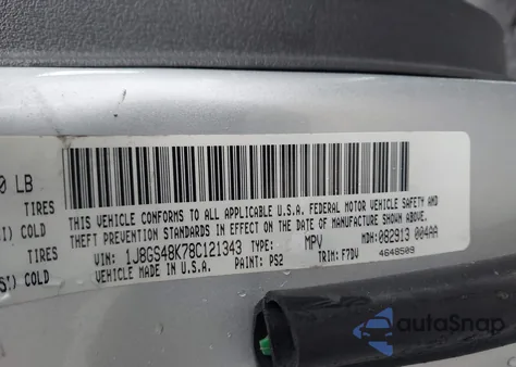 2008 Jeep Grand Cherokee Laredo из США, поврежденный, VIN 1J8GS48K78C121343